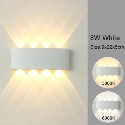 Modern LED Wall Sconces – White Up & Down Wall Mount Light for Indoor/Outdoor Use, Ideal for Living Room, Hallway, and Bedroom Decor